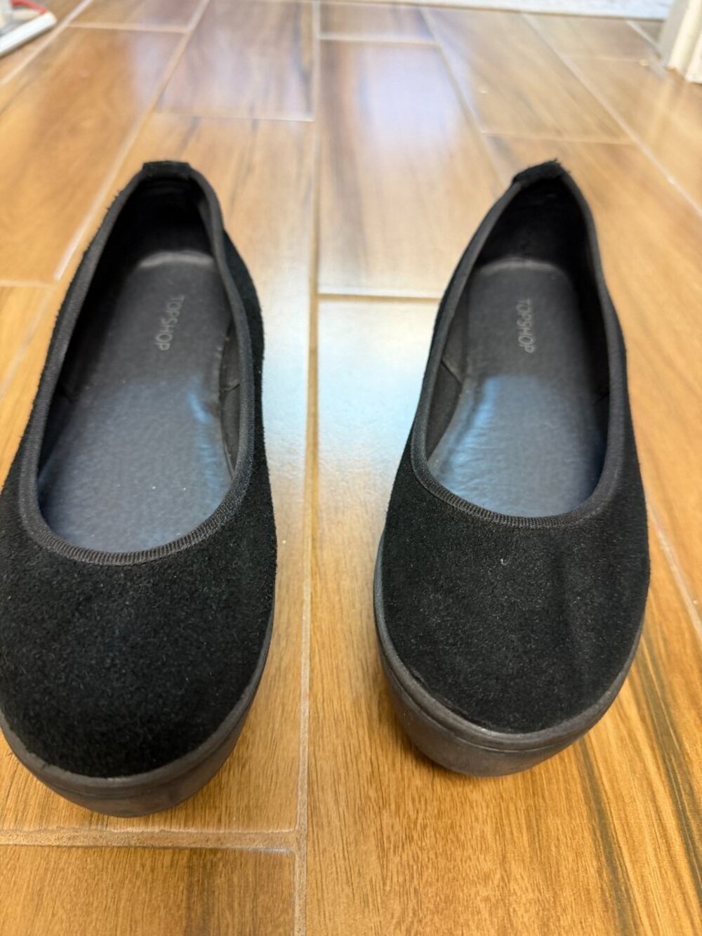 TopShop Women's Black Slip on Wedge Heel Shoes Size 7.5 (38) In Great Shape!